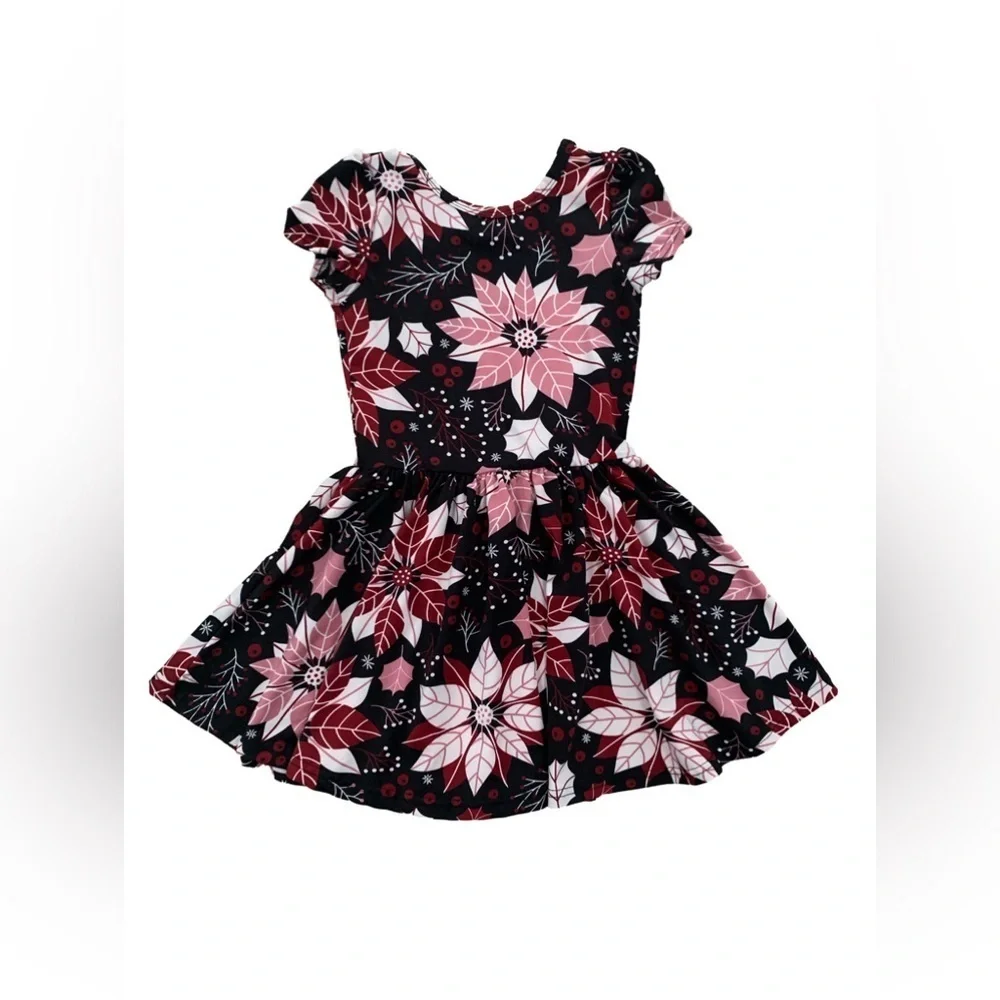 Dot Dot Smile Size 2T Poinsettia Print Twirl Dress